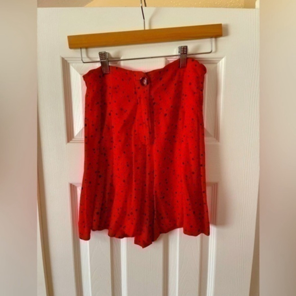Zara red and black speckled high waisted shorts size small